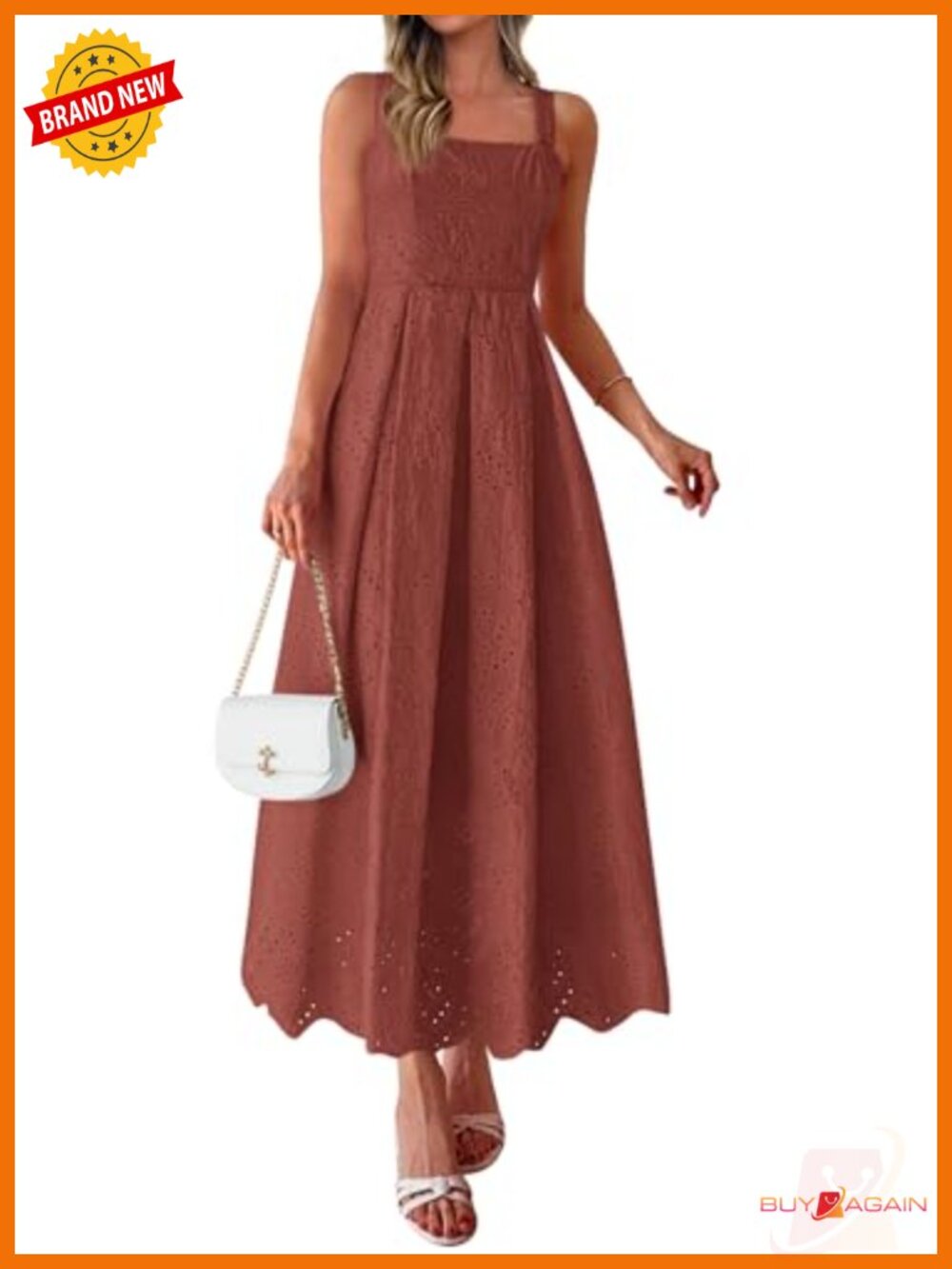 Sleeveless Eyelet Maxi Dress with Pockets